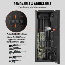 VEVOR Armoire à 8-10 Fusils Coffre-Fort pour Armes à Feu avec Clavier Numérique