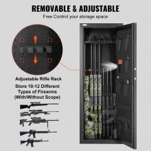 VEVOR Armoire à 10-12 Fusils Coffre-Fort pour Armes à Feu avec Clavier Numérique