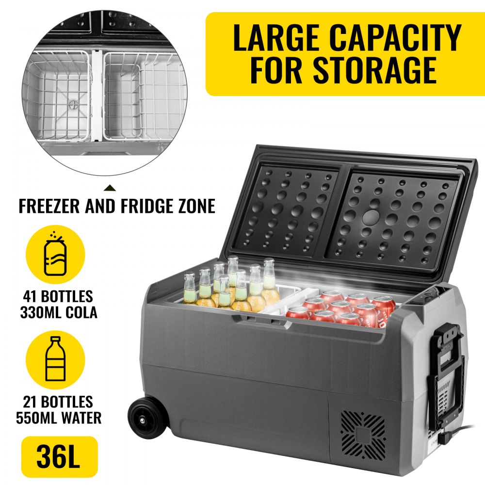 VEVOR 40L Glacière Électrique de Voiture Réfrigérateur Portable - 20 à 20°C  45W