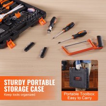 VEVOR kit d'outils à main ménager général avec étui à outils portable 216 pcs