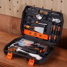 VEVOR kit d'outils à main ménager général avec tournevis sans fil et étui 96 pcs