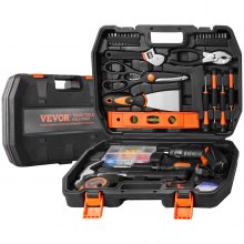 VEVOR kit d'outils à main ménager général avec tournevis sans fil et étui 96 pcs