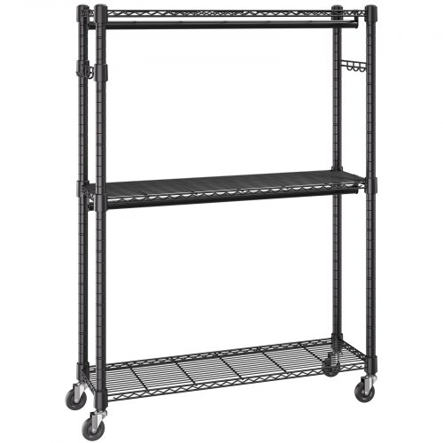 Porte-manteau Mobile HOKEEPER 2 Niveaux – 150 Kg Charge, Acier Chromé, Roulettes