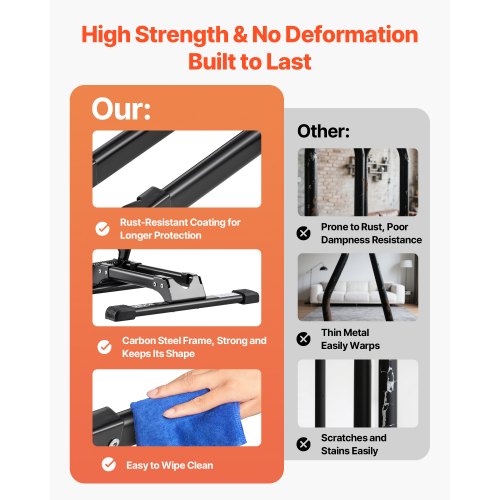 Support Vélo Autoportant,pour VTT/Vélos VEVOR 406–700 Mm,Rangement Vertical & Horizontal,Pour Garage,Entrée,Petit Espace | Leroy Merlin