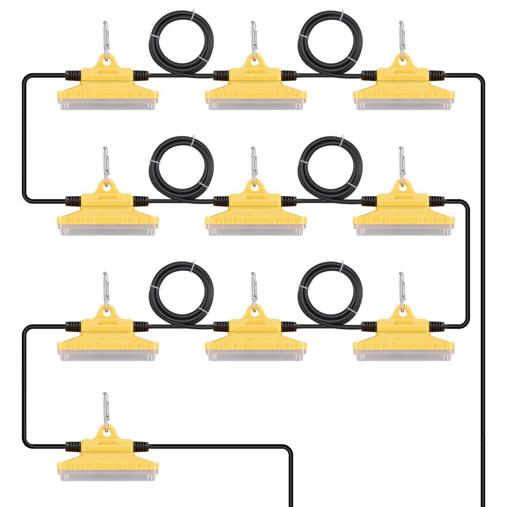 VEVOR Guirlande Lumineuse de Chantier 30,5 m 150 W 15000 lm Connectable Étanche