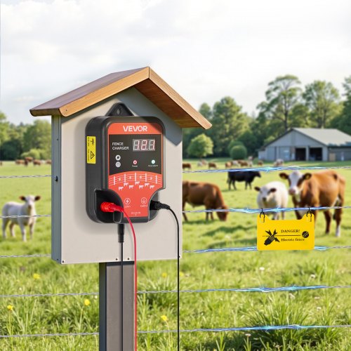 Chargeur De Clôture Électrique VEVOR 3J - Électrificateur 12kV - Compatible CA/CC/Solaire - Portée 1-3 Km
