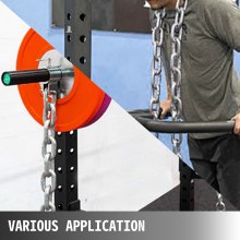 VEVOR Chaînes de Musculation, Lot de 2, Kit Chaine Lestée de Musculation Chromée pour Barres Haltères, 16 kg, Système de Lestage par Chaîne, Longueur 1,6 m, Argent, pour Gym Salle de Sport