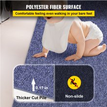 VEVOR Tapis d'Extérieur pour Couloir Antidérapant en Fibre de Polyester + TPR Nettoyage Facile Tapis de sol Anti-Glisse Utiliser aux Intérieurs, le Patio, la véranda et le Porche Bleu Foncé 1.8 x 15 M