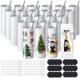 VEVOR Gobelets Thermos à Sublimation de 59 cL, 24PCs, Fins et Droits, Bouteille Sublimable en Acier Inoxydable, Vierges, à Double Paroi, Cadeaux Personnalisés avec Couvercle et Paille, Boîte Cadeau