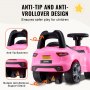 Voiture à pousser rose VEVOR avec dossier anti-basculement et support anti-retournement pour un jeu plus sûr.