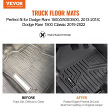 VEVOR Tapis de Voitures pour Dodge Ram 1500/2500/3500 1500 Classic 2013-2022