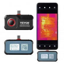 VEVOR Caméra Thermique pour Android, Résolution Infrarouge 256 x 192 IR avec Caméra Visuelle, Taux de Rafraîchissement 25 Hz Plage de Température -20°C - 550°C, IP54 pour Smartphone, Tablette Type-C