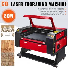 VEVOR Graveur Découpeur Laser 700*500mm 80W, Machine de Découpe et de Gravure Laser, avec Écran Couleur Tube Laser CO2