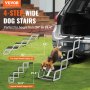 Escalier pour chien VEVOR : escalier pour chien large à 4 marches avec hauteur réglable pour un accès facile à la voiture, parfait pour les coffres de berline.