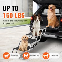 VEVOR Escalier pour chien rampe voiture pliable 4 marches aluminium charge 68 kg