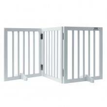 VEVOR Barrière de Sécurité pour Chiens 153x61 cm Autoportant et Pliable Blanc