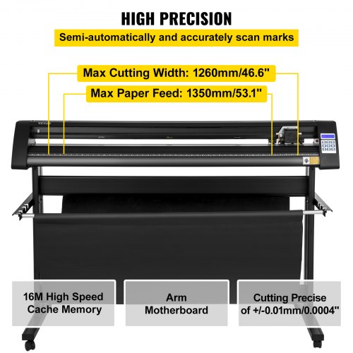 Plotter Découpe Vinyle VEVOR 375mm - Logiciel Signcut - Œil Optique - 3 Ports COM/USB/U-Disque