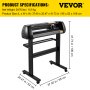 VEVOR Plotter de Découpe Vinyle Traceur de Coupe 720 mm avec Logiciel SignMaster, Machine de Découpe Vinyle Haute Précision Panneau Numérique LED Interface USB & COM Cinq Rouleaux pour Tracer Découper