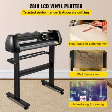 VEVOR Plotter de Découpe Vinyle Traceur de Coupe 720 mm avec Logiciel SignMaster, Machine de Découpe Vinyle Haute Précision Panneau Numérique LED Interface USB & COM Cinq Rouleaux pour Tracer Découper