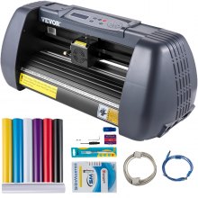 VEVOR Plotter de Découpe Vinyle 375mm Machine avec Logiciel de Signmaster, Traceur Coupeur Imprimante de Coupe de Précision, Coupe-Vinyle avec écran LCD Numérique Ports USB SéRIE pour Tracer Découper