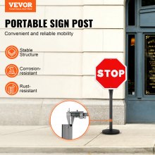 VEVOR Poteau sur Socle Support Panneau de Signalisation Porte-Affiche 123,5 cm