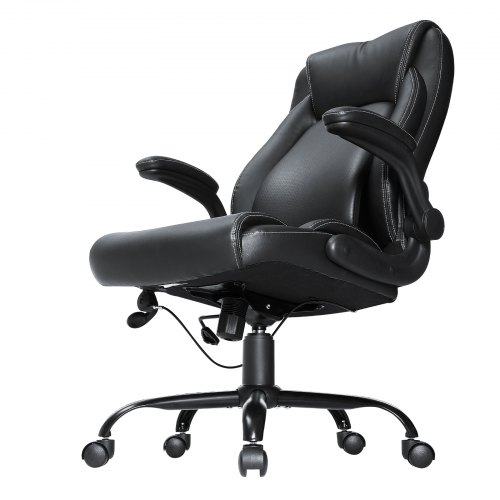 VEVOR Fauteuil De Bureau Cuir PU Ergonomique Avec Soutien Lombaire Réglable - Charge 136 Kg, Dossier Haut Inclinable Chaise Ergonomique Bureau