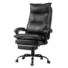 VEVOR Chaise de Bureau à Dossier Haut avec Repose-pieds et Coussin Lombaire Noir