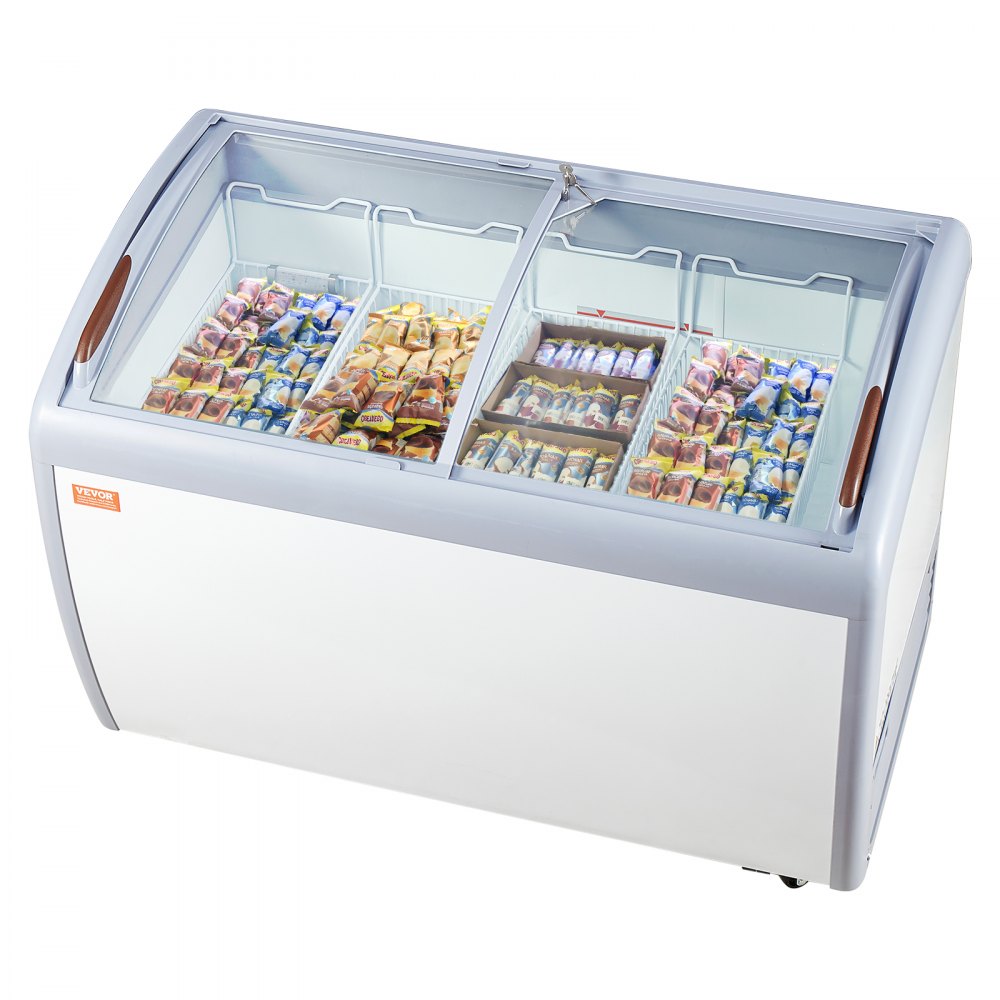 VEVOR Vitrine Réfrigérée à Crème Glacée Vitrine à Glaces Gelato Commerciale 362L