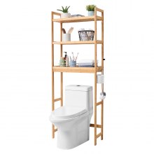 VEVOR Étagère WC Rangement au-dessus des Toilettes 3 Niveaux pour Salle de Bain