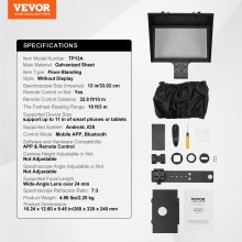 VEVOR Téléprompteur 13" pour Webcam Smartphone Diffusion Direct Télécommande