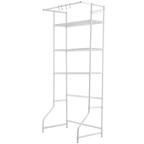 Étagère Buanderie 3 Niveaux Blanc - Support Machine à Laver Et Sèche-linge, Rangement Produits Lessive - 7