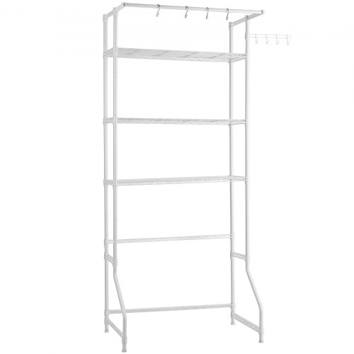 Étagère De Rangement Pour Lave-linge – 3 Niveaux, Blanc + Marbre, Autoportante, Grande Capacité, Pour Buanderie Ou Balcon