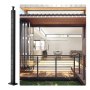 Poteau de garde-corps en câble VEVOR installé sur une terrasse en bois moderne avec espace intérieur ouvert.