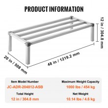 VEVOR Rack de Calage Aluminium Support de Stockage Commercial 121,9x50,8x30,5 cm