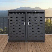 VEVOR Abri de rangement pour poubelles extérieur 2 x 240 L couvercle à chaîne