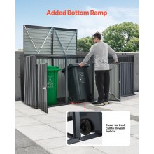 VEVOR Abri de rangement pour poubelles extérieur en acier galvanisé 4 x 240 L