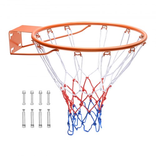 VEVOR Panier de Basket Diamètre Extérieur 483 mm Cerceau de Basket-ball en Acier au Carbone avec Filet But de Basket-ball Mural Pièce de Remplacement pour Entraînement Basket-ball Extérieur Intérieur