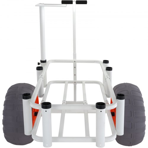 Chariot de Pêche de Plage Capacité de Charge 90,71 kg Chariot avec 7 Supports de Canne à Pêche Roues Gonflables en Caoutchouc 275 mm Chariot de Sable en Acier Robuste pour