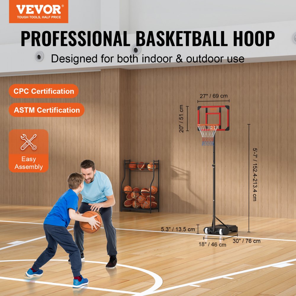 Mini panier de basket-ball portable pour enfants et adultes