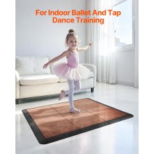 VEVOR Revêtements de sol emboîtable de dance 9 pcs grain bois de chêne marron