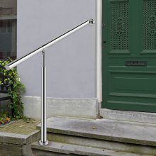 VEVOR Rampe d'escalier une étape Main Courante pour Escalier Extérieur en Acier Inoxydable Garde-corps Escalier Extérieur Angle Réglable Rampe d'escalier Extérieur Porche Jardin Intérieur 80x90 cm