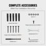 accessoires complets pour l'installation de mains courantes VEVOR, y compris vis, entretoises et outils.