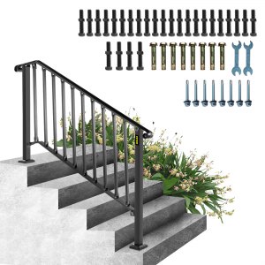 Kit De Rampe D'escalier En Bronze Pour Rampe D'escalier Vintage Avec Supports Muraux, Rampe D