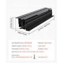 VEVOR Glissières de Tiroir sous Escalier Coulisses Armoire 400 mm Charge 117 kg