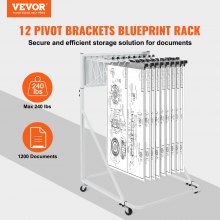 VEVOR Support de Plans de Construction Mobile avec 12 Supports Pivotants Bureau