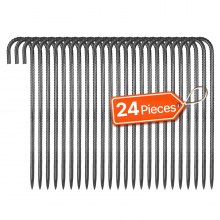 Lot De 24 Piquets D'ancrage En J - Acier Galvanisé 10mm, Longueur 40,6 Cm - Pour Tentes, Clôtures, Jardin, Camping - 3