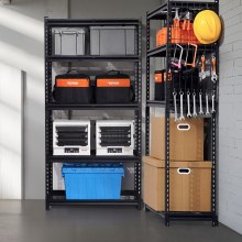 VEVOR Étagère de Rangement Garage Robuste Réglable 5 Niveaux Capacité 907 kg