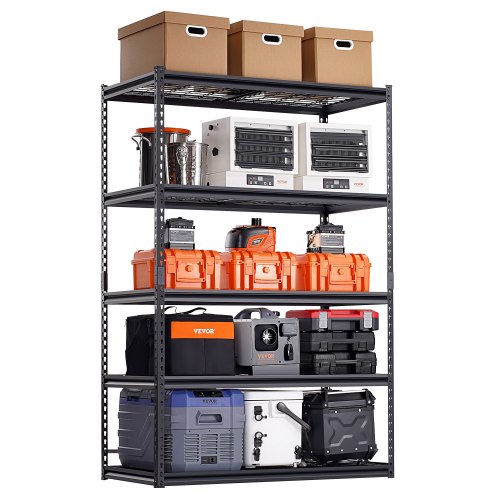 Étagère De Garage VEVOR Ultra Robuste - 5 Niveaux Réglables, Charge Max 1361 Kg, Facile à Monter, Idéale Pour Rangement Atelier, Sous-sol Ou Cuisine