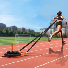 VEVOR Traîneau de Puissance Fitness Entraînement de Vitesse Explosivité Orange