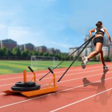 VEVOR Traîneau de Puissance Poussée et Traction pour Fitness Entraînement Orange